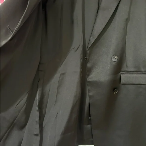 H&M Black Oversized Double-Breasted Longline Blazer - Picture 5 of 5